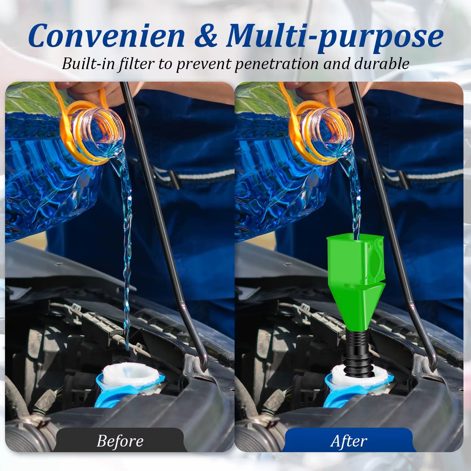 1Pcs Car Refueling Funnel Gasoline Foldable Engine Oil Funnel Tool Plastic Funnel Car Refueling Tool Auto Accessories
