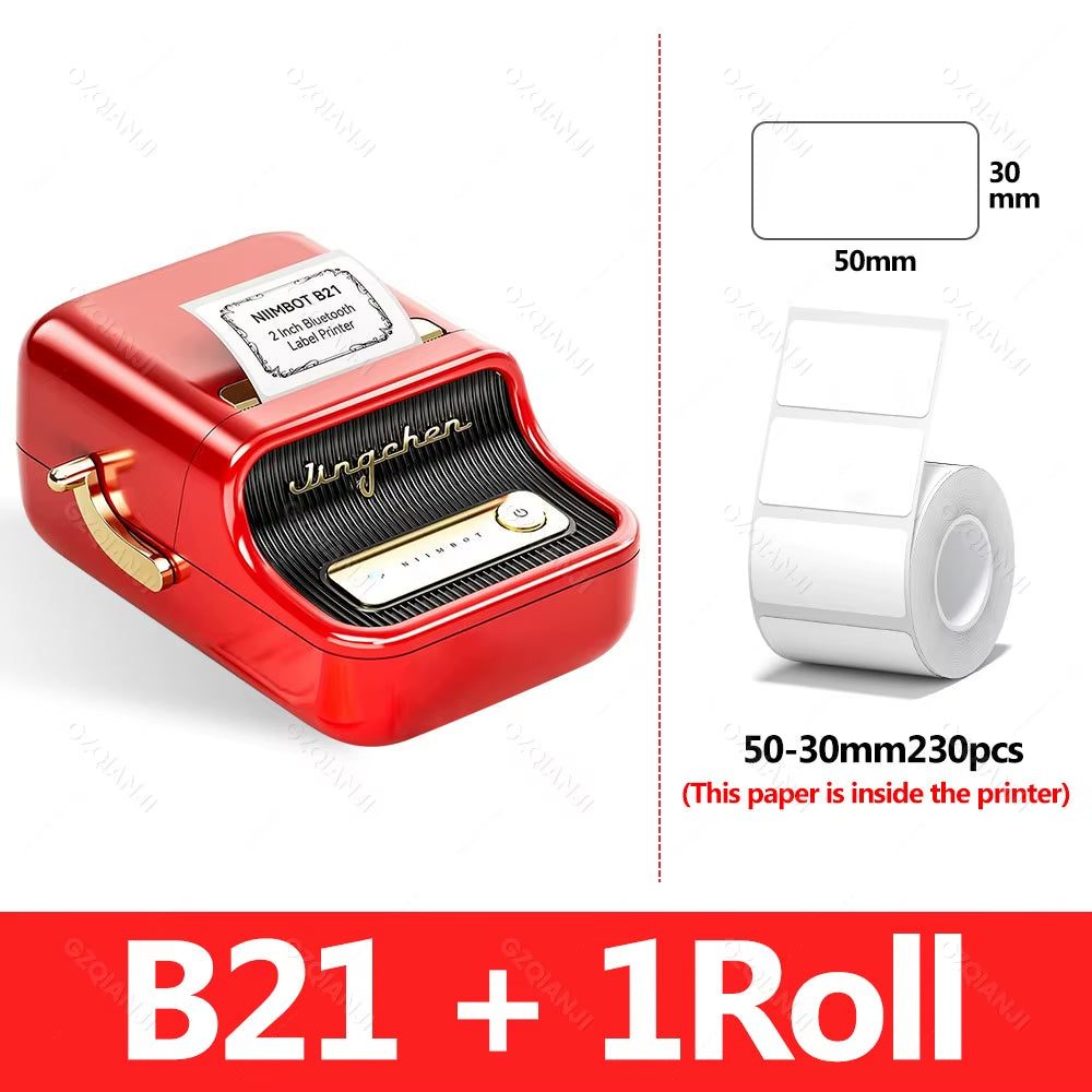 Niimbot B21 Mini Portable Thermal Label Printer Bluetooth Pocket Labels Maker or Adhesive Stickers for Barcode Clothing Use