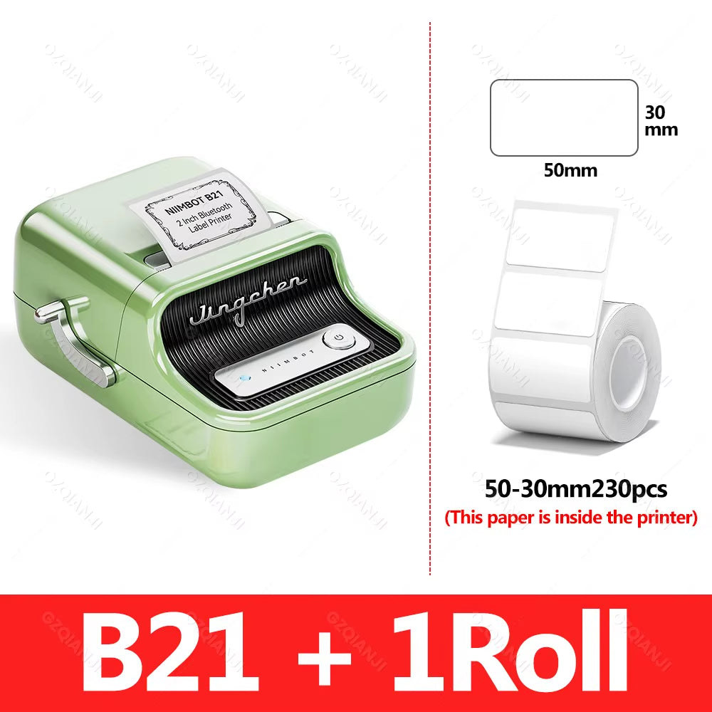 Niimbot B21 Mini Portable Thermal Label Printer Bluetooth Pocket Labels Maker or Adhesive Stickers for Barcode Clothing Use